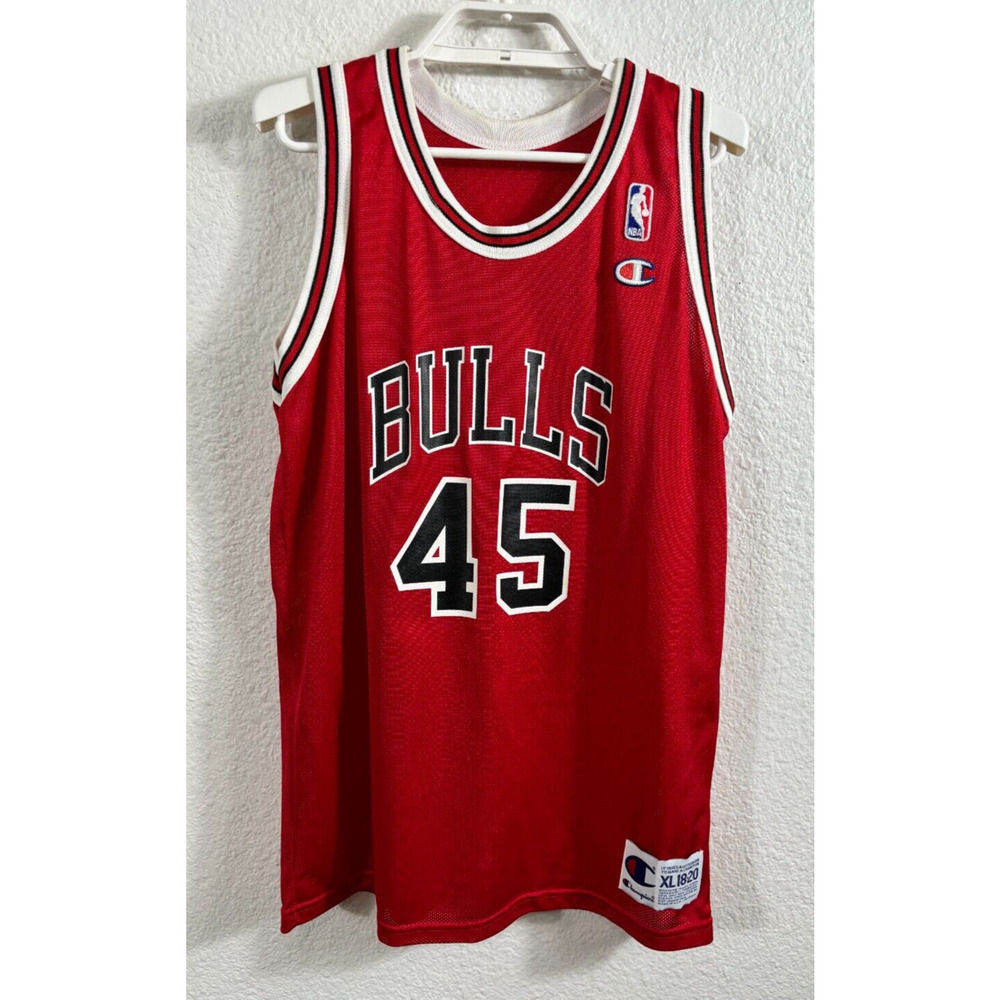 Vintage 90s Michael Jordan #45 Chicago Bulls Champion Jersey Youth XL 26094 USA